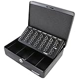 HMF 10015-02 Caja de Caudales, Bandeja para Contar Monedas 30 x 24 x 9 cm, Negro