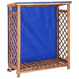 vidaXL Madera Maciza de Acacia Caseta para Leña Cobertizo de Almacenamiento de Troncosde de Jardín Exterior Mantenimiento Ventilados y Secos