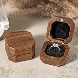 Caja de anillo personalizada, anillo de compromiso de boda, caja de anillos de boda, caja de regalo de la fiesta de cumpleaños.