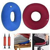 ZACUDA 2PCS Cojín Redondo Inflable Cojín de Rosquilla Inflable Flotador Hemorroides Almohada Coxis Redonda Cojín de Asiento Donut Cojín Antiescaras para Coxis para Silla Casa Oficina Coche