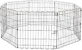 Amazon Basics - Parque de juegos y ejercicios para mascotas, paneles de valla metálica, plegable, 152,4 x 152,4 x 60,9 cm