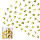 45 Piezas Abejas de Resina Diminutas Decoraciones de Abejorro Adornos Manualidades en Forma de Abejorro con Caja de Almacenaje (0,51 Pulgadas)