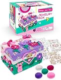 Purple Ladybug Joyero para Niñas! Kit de Manualidades para Niñas con Joyero de Madera, 5 Arcillas de Colores Herramienta de Esculpir y 4 Hojas de Gemas Brillantes Niña