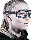 SOLID. Pequeñas gafas proteccion trabajo de ajuste perfecto | Gafas de seguridad antipolvo de ajuste universal | Lentes transparentes, resistentes a los arañazos, antiniebla y con protección UV