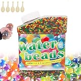 50,000 PCS Bolas De Gel De Agua Colores .Perlas de Gel para decoración .Flores.Plantas.Mezclados cristalino Hidrogel Bolas (5 Globos Adicionales Incluidos)