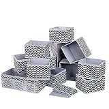 DIMJ Organizador Cajones Juego de 12 Cajas Almacenaje Plegables de Tela Para Guardar Ropa, Cajas Organizadoras de Almacenamiento de Cajones Divisores para Calcetines, Ropa Interior (gris claro)