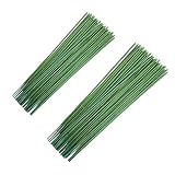 N A 100 piezas de alambre de tallo floral calibre 18, alambre de tallo verde oscuro para flores, alambre floral de 9.8 pulgadas y 11.8 pulgadas para manualidades