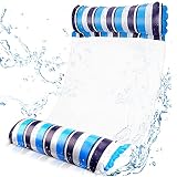 Hamaca de Agua Colchoneta Hinchable 120*70cm,Hamaca Flotante Piscina,Piscina Colchón Hinchable con Almohada Cozy,Hamaca de Agua 4 En 1,Inflable Hamaca de Agua,Tumbona Hamaca Piscina para Adultos Niños