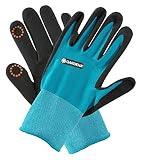 Gardena Guantes de jardinería 8/M: guantes para trabajos de jardinería, protección contra la humedad gracias a la superficie de nitrilo, mobile touch para usar smartphones (11511-20)