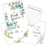 uego de 40 tarjetas Milestone para recién nacidos, Tarjetas de memoria de recuerdo de fotos de diseño Unisex con caja de regalo que incluye marcadores de embarazo y edad clave