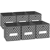 Kallax - Caja de almacenaje de tela, estantería plegable, 30 x 30 x 30 cm, con asas, para estanterías de cubos, juguetes, ropa, juego de 6 unidades, color gris