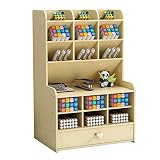 Organizador de escritorio de madera, gran capacidad soporte para bolígrafos, estante de almacenamiento de material de papelería, organizador de bolígrafos para oficina, hogar y material escolar