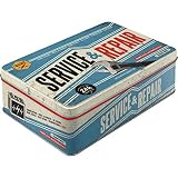 OfficeCentre Caja ​Plana de Metal Retro Kitchen, Plastic, Diseño Vintage, 2,5 l