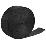 Jalan Correa de cincha Nylon 50 mm x 10 m, para Bricolaje, flejes de Mochilas, arneses y Collares de Perro - Negro