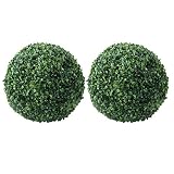 PRETYZOOM 2 Piezas de Bolas Artificiales de Boj Plantas de Imitación Bolas Decorativas para Interiores Exteriores Jardín Boda Balcón Patio Trasero Decoración 18Cm