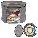 Barrageon Caja de Almacenamiento para Sombrero Viaje Redonda Caja para Sombrero con Asa y Tapa Transparente Plegable Escalable Juguetes Complementos Contenedor (Gris)