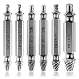 Extractor de Tornillos, [6 pcs] Diyife Extractor de Tornillos Rotos,uego de 6 Extractores de Tornillos Removedor de Pernos Hecho de Acero HSS 4341# Extracción para Quitar Tornillos Rotos Despojados