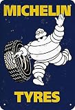No/Brand Michelin Tyres Cartel de Chapa Retro Metal Pintado Arte Cartel Decoración Placa de Advertencia Bar Garaje Jardín Jardín Regalo