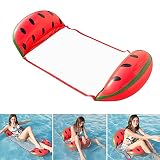DazSpirit Hamaca de Agua Flotante Inflable Cama Flotante Multiusos Hamaca de natación 4 en 1 (Silla de Montar, sillón, vagabundo, Hamaca), Boquilla antifugas, tapete de Playa y Piscina (Rojo)