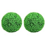 Heritan 2 bolas artificiales para plantas de boj de 38 cm, bolas de boj para decoración de fiesta de boda para interiores y exteriores