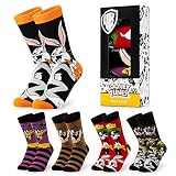 LOONEY TUNES Calcetines Hombre Divertidos, Pack de 5 Calcetines Altos Talla 39-44, Regalos Originales para Hombre