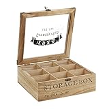 ToCi – Caja para té de madera en estilo rústico con 6 o 9 compartimentos Modell 2