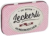 Nostalgic-Art 82107 Colección PfotenSchild - Lata de golosinas para Perro de Estilo Retro - para Hembra, Caja de Metal para Viajes, diseño Vintage, 9,5 x 6 x 2 cm