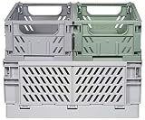 Juego de cajas plegables Kindsgut, cajas de almacenamiento plegable de plástico, más orden en colores suaves y de diseño simple, apilables - Luis
