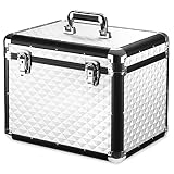 Navaris Caja para Accesorios para Caballos - Baúl de Aluminio para almacenaje Transporte de Herramientas de Limpieza Cuidado de Caballo - Blanco Mate