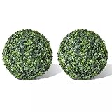 UnfadeMemory 2uds Bolas de Boj Artificiales con Lavanda,Planta Artificial Exterior o Interior,Seto Redondo Artificial,Decoracion de Jardin,Plástico,Verde Mixta (Diámetro (con Hojas) 35cm)