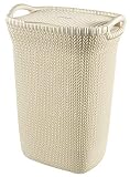 Curver 228391 - Cesta de ropa Knit, 57 L, 43.2 x 32.1 x 59.4 cm, color blanco oasis