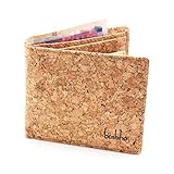 Boshiho Cartera de Corcho para Hombre Bifold Slim Vegan Cartera Monedero con Caja de Regalo