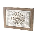Cubre Contador con Cuadro Blanco y Natural con Mandala para Cajas eléctricas de 50x6x35 cm