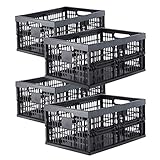 Grizzly 4 x Cajas Plegables - Cestas de Almacenamiento - con Asas - apilable - 32 L