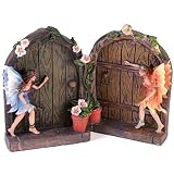 Set of 2 Sparkle Fairy Door Garden Home Ornament