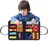 N/Y Toddler Busy Board - Tablero Sensorial Montessori para Niños Pequeños Que Aprenden A Vestir, Desarrolla Habilidades Básicas Y Habilidades Motoras Finas para Niños De 1 2 3 4 Años