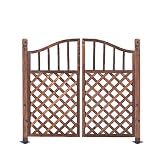 Patio Jardín rejilla de malla de la puerta al aire libre al aire libre de madera carbonizada Cerca Cerca de la puerta principal abierta doble Puerta de madera sólida barandilla pequeño patio al aire l