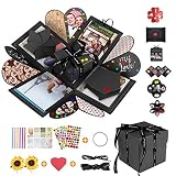 DASIAUTOEM Caja de Regalo Explosion Box Creativo DIY Álbum de Fotos Hecho a Mano Caja de Sorpresa Amor Memoria Scrapbooking Caja de Regalo Ideas para Mamá Cumpleaños Boda Aniversario San Valentín