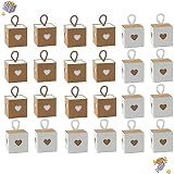 Cajas de Regalo Kraft, 24 Piezas Caja de Papel Kraft, Cartón de Embalaje de Dulces, Cajitas de Carton para Regalos, Cajas Kraft Marrón de la Regalos para Boda, Bautizo y Fiesta de Cumpleaños(5.5cm)
