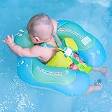 Free Swimming Baby Flotador inflable de natación para bebés ayuda al bebé a aprender a patar y nadar para la edad de 3 a 72 meses (verde, L)