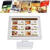 Caja registradora táctil LCD de 15 pulgadas, HDMI USB y LED, pantalla táctil para sistema de caja registradora, PC, POS blanco