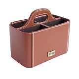 Cordays Organizador de Mandos para Hombre,Caja Organizadora para Material de Oficina o Herramientas de Trabajo, Caja para Mandos a Distancia, Hecho a Mano en Piel, Marrón