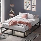 Estructura de cama metálica ZINUS Joseph 25 cm | Base para colchón | Somier de láminas de madera | Almacenamiento debajo de la cama | 150 x 200 cm | Negro