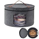 Caja de Almacenamiento de Sombreros con Tapa, Bestcool Cajas de Sombreros Emergentes de 17 Pulgadas de Diámetro para Mujeres y Hombres Caja Organizadora de Sombreros de Viaje Grande Redonda Plegable