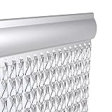 Vermatik - Mosquitera de aluminio para interiores y exteriores - Doble gancho - Aluminio - Plateado - 90 x 210 cm