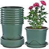 KAHEIGN 6 Piezas Plastico Macetas, 22cm Espesar Maceta Control De Raíces Sembradora De Plántulas De Vivero Jardín Decorativo Contenedor De Plantas para Plantas Bonsái Interior Aire Libre (Verde)