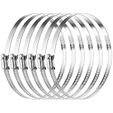 MIAHART 6 piezas Abrazadera de Manguera Abrazaderas Metalicas 141-165 mm Ajustable Abrazaderas para tubos