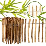 BooGardi Valla de estacas impregnada · 12 tamaños · 50 cm de alto · 5 m de largo · Distancia entre listones de 3 – 5 cm · Valla de madera para jardín
