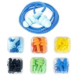 Opopark 6 Piezas Tapones para Los Oídos de Silicona, Tapones para Los Oídos Impermeables con Cable