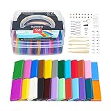 SUNNOW Arcilla Polimérica, 680g/1.5LB 24 Colores Horno de Modelado de Arcilla Segura y No Tóxica Arcilla de Polímero DIY Craft Arcilla Set con Herramientas y Accesorios, Regalo Ideal para Niños